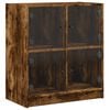 vidaXL Side Cabinet with Glass Doors Smoked Oak 68x37x75,5 cm