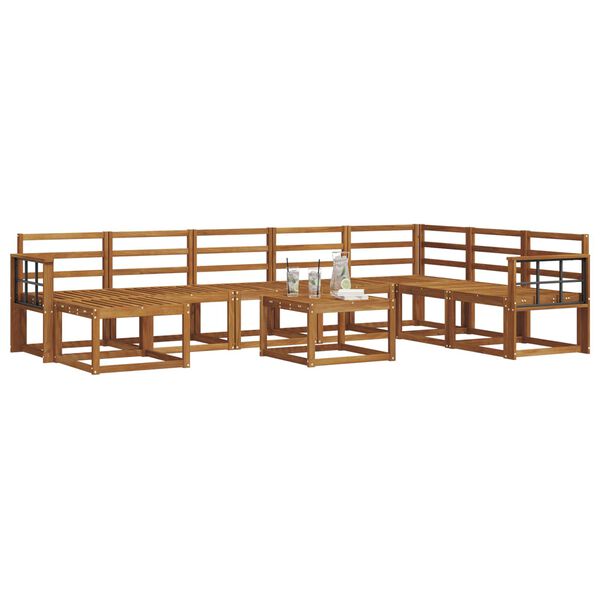 vidaXL Outdoor Sofa Set 9 pcs Natural Solid Acacia Wood
