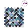 vidaXL Lanturn Tile 10 pcs Blue Green 27 x 27 cm Polyurethane and PET