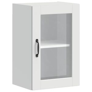 vidaXL Kitchen Wall Cabinet with Glass Door Porto White
