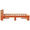 vidaXL Bed Frame with Headboard Wax Brown 135 x 190 cm Solid Pine Wood