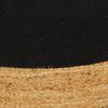 vidaXL Area Rug Braided Black & Natural 120 cm Jute & Cotton Round