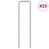 vidaXL Ground Pegs U Shape 25 pcs 15x3.5 cm Galvanised steel