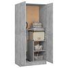 vidaXL Wardrobe Concrete Grey 82.5x51.5x180 cm Engineered Wood