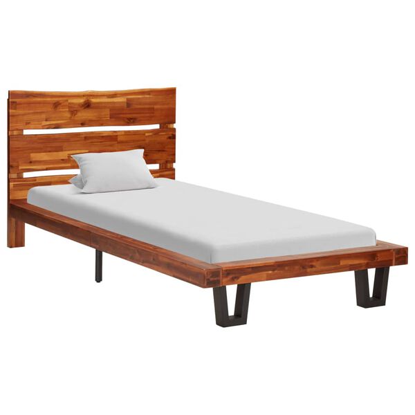 vidaXL Bed Frame with Live Edge without Mattress Solid Acacia Wood 90 cm