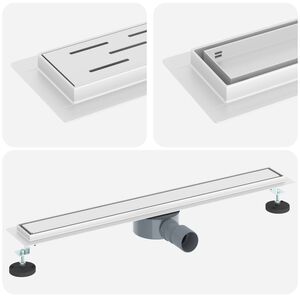 vidaXL Shower Drain 2-in-1 with 360&deg; Siphon Silver 70 cm