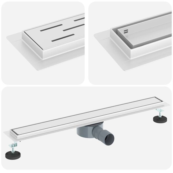 vidaXL Shower Drain 2-in-1 with 360&deg; Siphon Silver 70 cm