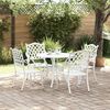 vidaXL Garden Dining Set 5 pcs White Aluminium