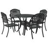 vidaXL Garden Dining Set 5 pcs Black Aluminium