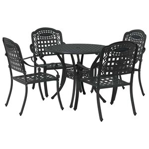 vidaXL Garden Dining Set 5 pcs Black Aluminium
