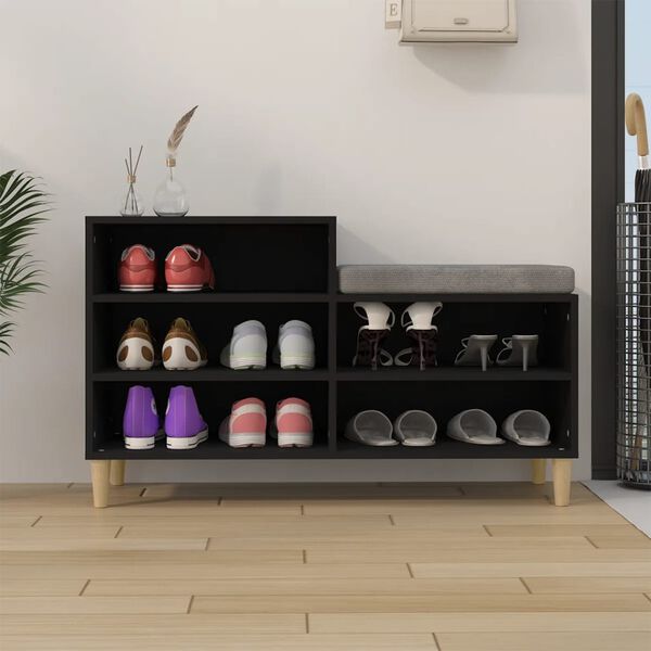 vidaXL Shoe Cabinet Black 102x36x60 cm Engineered Wood
