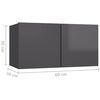 vidaXL 8 Piece TV Cabinet Set High Gloss Grey Engineered Wood