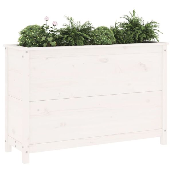 vidaXL Garden Raised Bed White 119.5x40x78 cm Solid Wood Pine