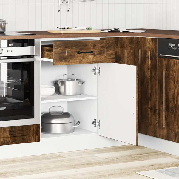 vidaXL Kitchen Base Cabinet Kalmar Smoked Oak Engineered Wood