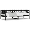 vidaXL Day Bed without Mattress Black 90x190 cm Solid Wood Pine