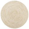 vidaXL Area Rug | White and Natural | Braided jute and cotton | 120 cm diameter