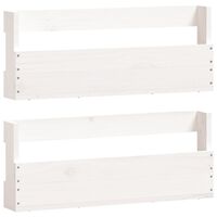 vidaXL Wall-mounted Shoe Racks 2 pcs White 59x9x23 cm Solid Wood Pine