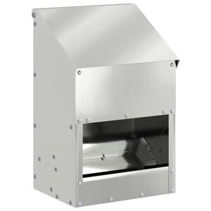 vidaXL Chicken Feeder Silver 21 x 16 x 33 cm 3 kg Galvanised Steel