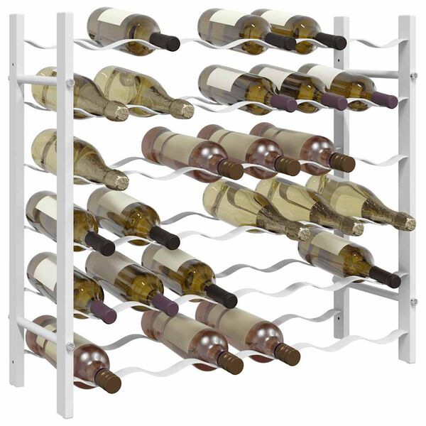vidaXL Wine Rack for 36 Bottles White Metal