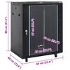 vidaXL Network Cabinet with Storage Black 60 x 60 x 80 cm Steel