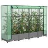vidaXL Raised Bed with Greenhouse Cover Rattan Look 160x40x123 cm