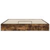 vidaXL Ottoman Bed Frame Smoked Oak 203 x 160 x 25 cm Engineered Wood