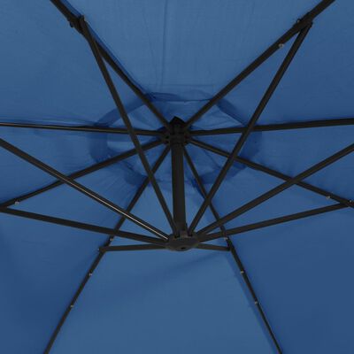 vidaXL Cantilever Umbrella with LED Lights Azure Blue 350 cm
