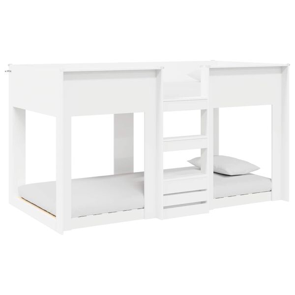 vidaXL Bunk Bed for Kids White 75 x 190 cm Engineered Wood