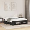 vidaXL Bed Frame without Mattress Black 140x200 cm Engineered Wood