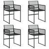 vidaXL Garden Chairs 4 pcs Black Poly Rattan