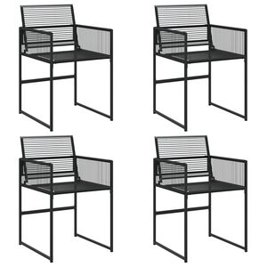 vidaXL Garden Chairs 4 pcs Black Poly Rattan