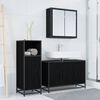 vidaXL Bathroom Furniture Set 3 pcs Black Oak Engineered Wood