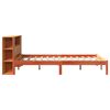 vidaXL Bookcase Bed without Mattress Wax Brown 150x200 cm King Solid Wood Pine