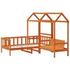 vidaXL Day Bed Set Wax Brown 90 x 200 cm Solid Pine Wood