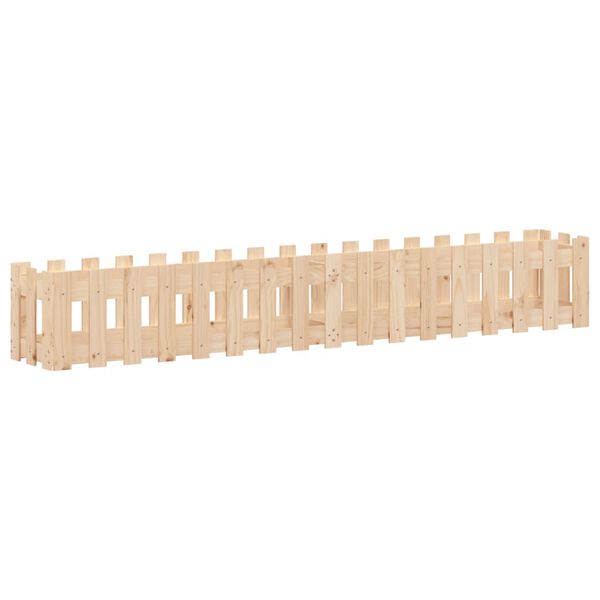 vidaXL Garden Raised Bed with Fence Design 200x30x30 cm Solid Wood Pine