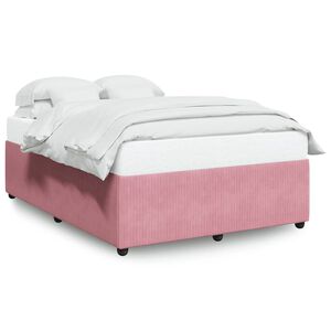 vidaXL Bed Frame without Mattress Pink 140x190 cm Velvet