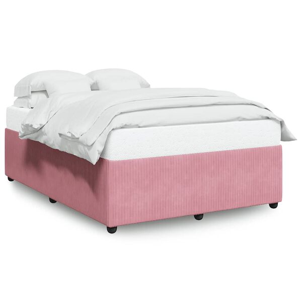 vidaXL Bed Frame without Mattress Pink 140x190 cm Velvet