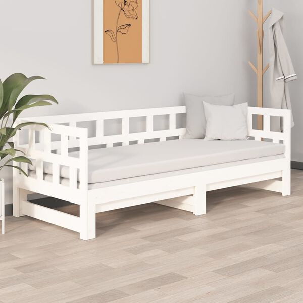 vidaXL Pull-out Day Bed without Mattress White 2x(90x200) cm