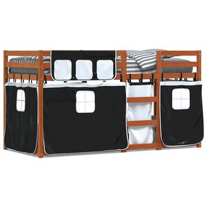 vidaXL Bunk Bed without Mattress White&Black 90x200 cm Solid Wood Pine