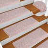 vidaXL Stair Mats 15 pcs 65x21x4 cm Light Pink Rectangular Edge