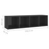 vidaXL TV Cabinets 2 pcs High Gloss Grey 142.5x35x36.5 cm Engineered Wood