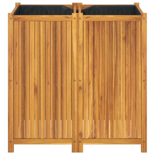 vidaXL Garden Planter with Liner 100x50x100 cm Solid Wood Acacia