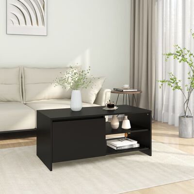 vidaXL Coffee Table Black 102x50x45 cm Engineered Wood