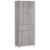 vidaXL Highboard Grey Sonoma 69.5x34x180 cm Engineered Wood