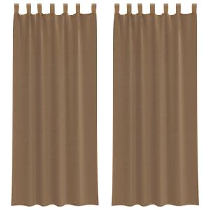 vidaXL Voile Curtains with Loops 2 pcs Light Brown 140x260 cm