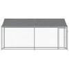 vidaXL Dog Cage with Roof and Door Grey 4x2x2 m Galvanised Steel