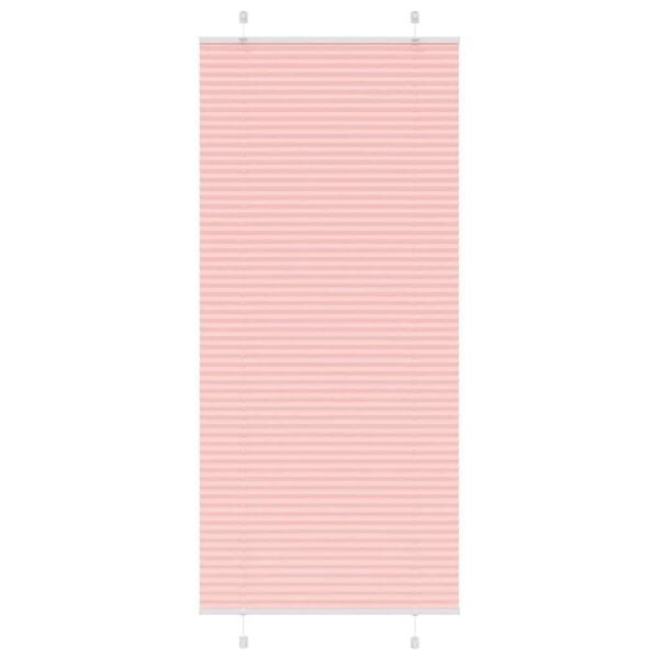 vidaXL Pleated Blind Pink 85x200 cm Fabric Width 84.4 cm Polyester