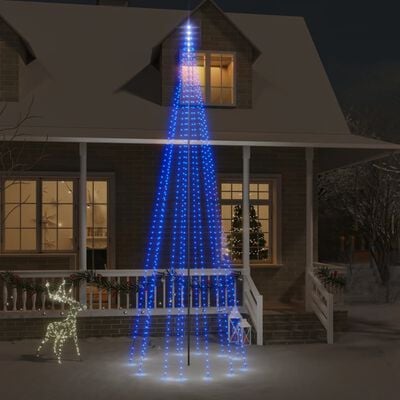 vidaXL Christmas Tree on Flagpole Blue 732 LEDs 500 cm