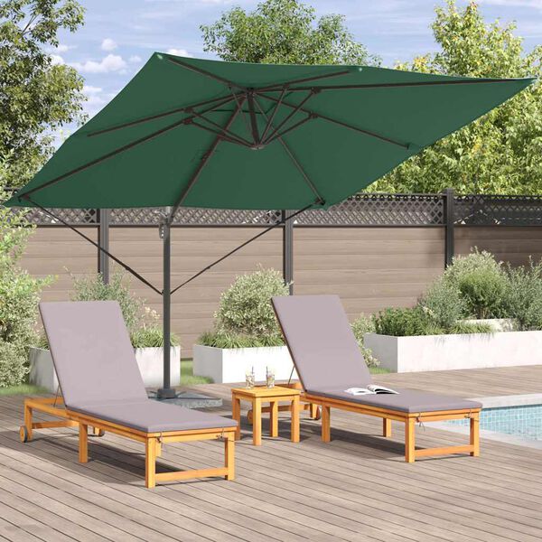 vidaXL Roma Parasol Green 286 x 285 x 265 cm Polyester and Aluminium