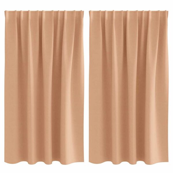 vidaXL Blackout Curtains with Rings 2 pcs Light Brown 140 x 140 cm